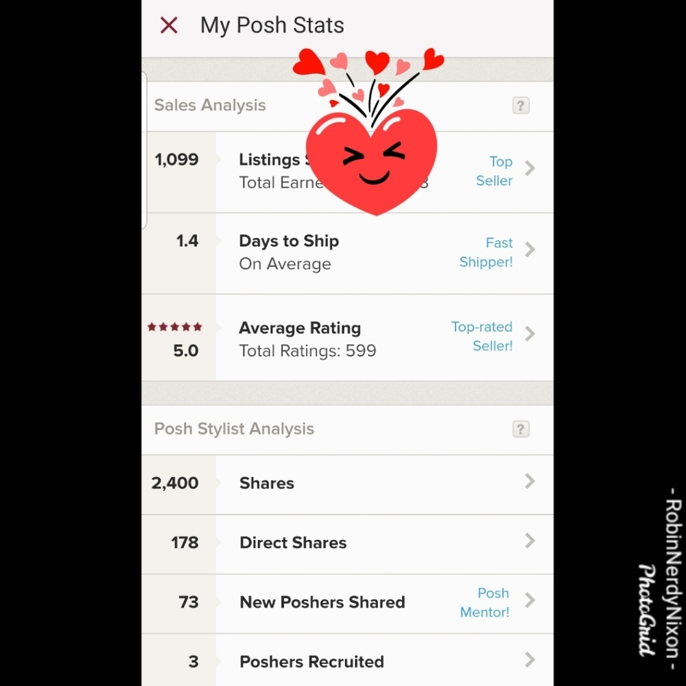 MY POSH STATS :) Fast same day shipper Reliable